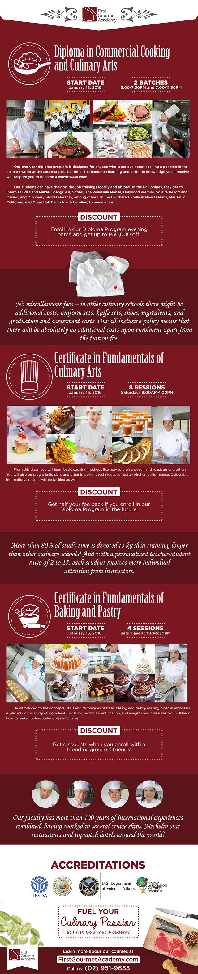 First Gourmet Academy’s Culinary Arts Courses 2016 | First Gourmet Academy